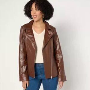 Women’s Rich Brown Leather Jacket Size XS